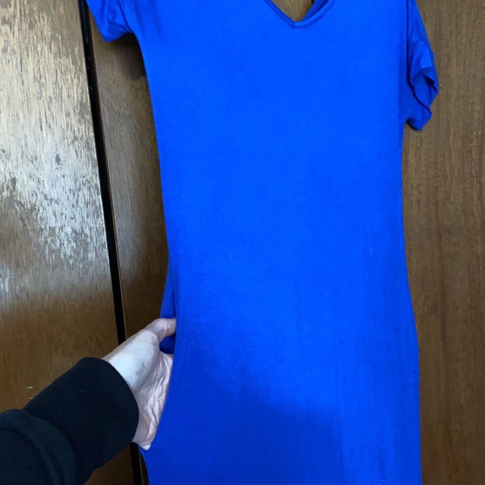 Blue v-neck maxi dress NWOT - Picture 5 of 5